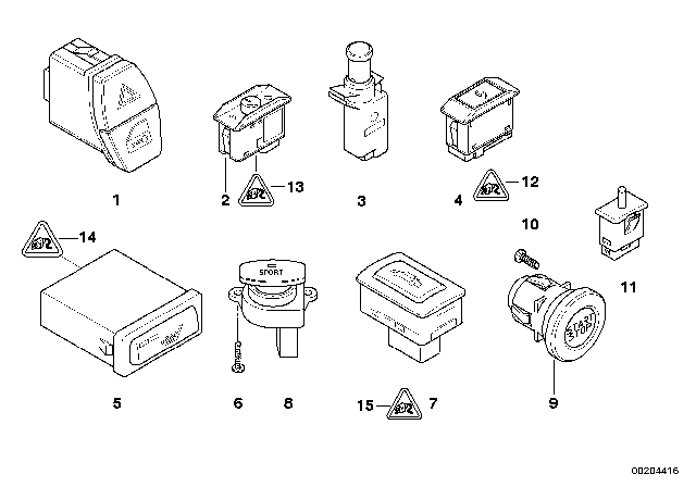 2008 BMW M5 Various Switches Diagram