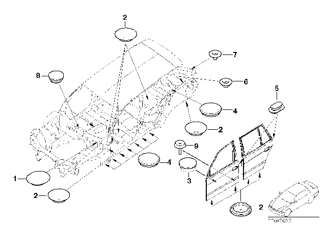 2001 BMW X5 Sealing Cap/Plug Diagram 1