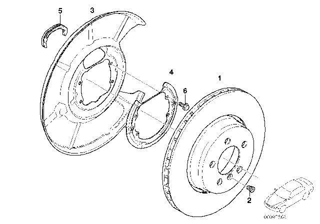 2004 BMW 745Li Rear Wheel Brake / Brake Disc Diagram