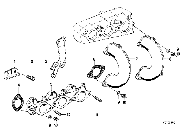 1980 BMW 733i Intake Manifold System Diagram 2