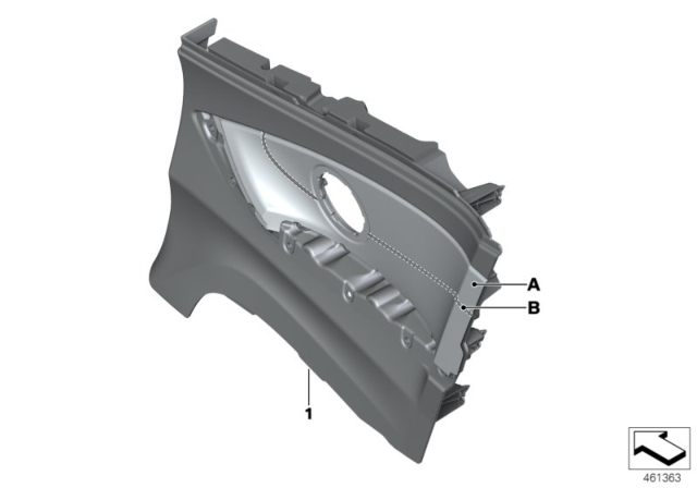 2016 BMW M4 Individual Lateral Trim Panel Diagram