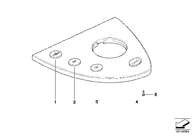 2008 BMW M5 SMG Preselection Lever Switch, Panel Diagram