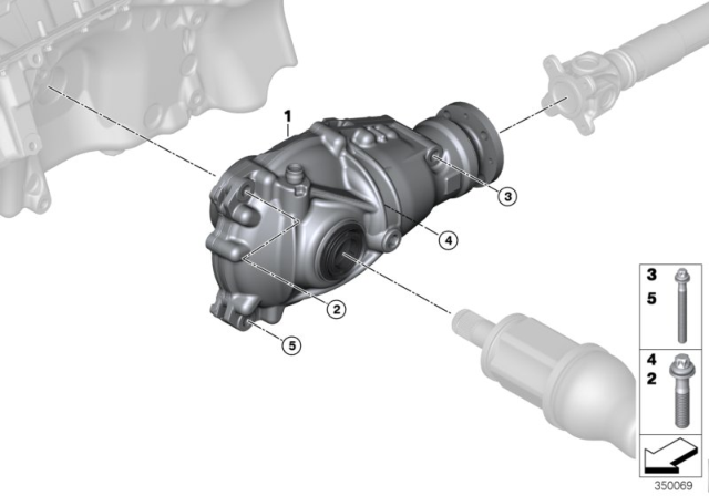 2018 BMW X6 Front Axle Differential / Mounting Diagram