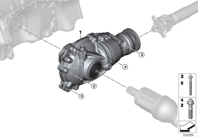 2016 BMW X5 Front Axle Differential / Mounting Diagram