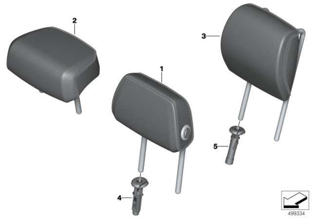 2020 BMW X5 HEADREST, LEATHER, OUTER Diagram for 52207943249