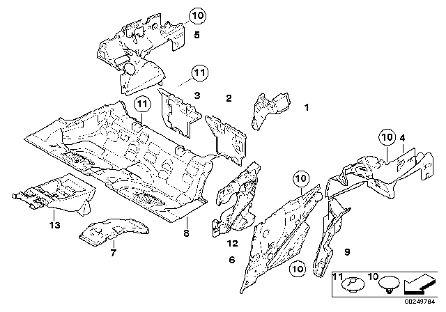 2010 BMW 328i Sound Insulation Floor Rear Diagram for 51487128068