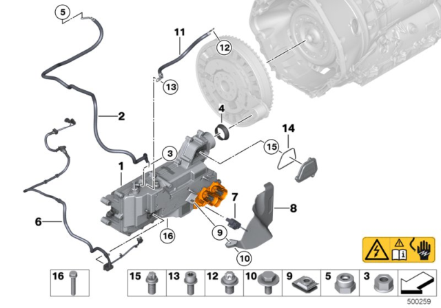 2012 BMW 750i Electrical-System Cable Diagram for 12427599815