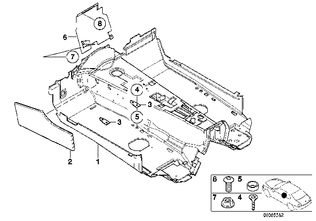 2000 BMW Z8 Floor Covering Diagram
