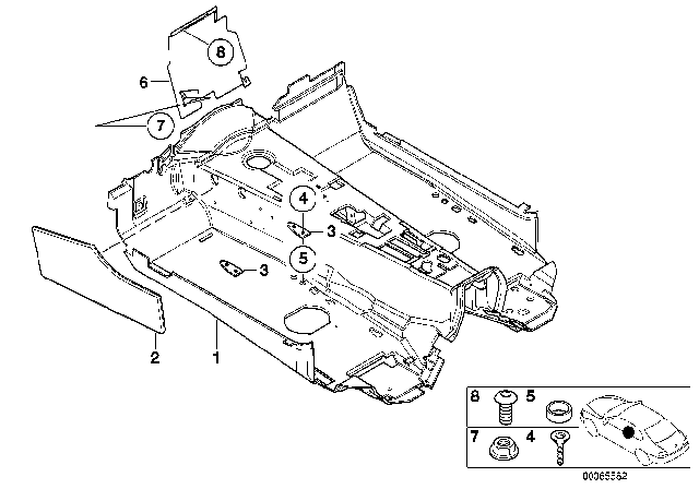 2001 BMW Z8 Cover, Floor Covering, Right Diagram for 51478267838