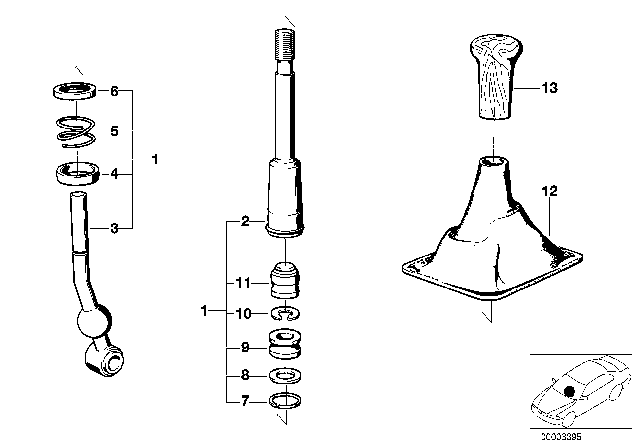 1981 BMW 528i Shift Lever / Cover Diagram 2