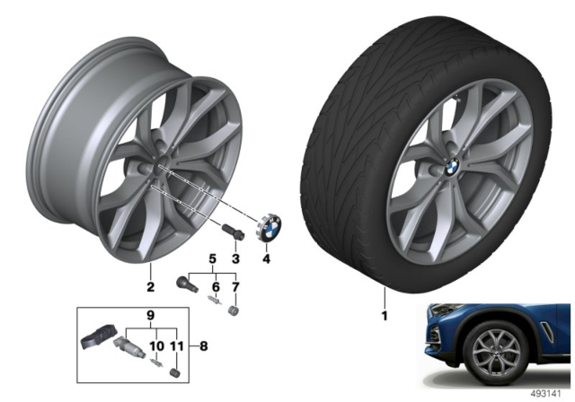 2020 BMW X5 BMW LA Wheel, V-Spoke Diagram 2