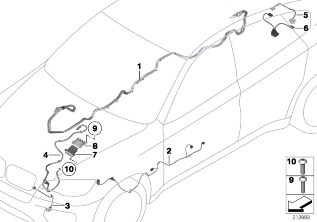 2011 BMW X6 High-Voltage Lead Diagram for 61129181193