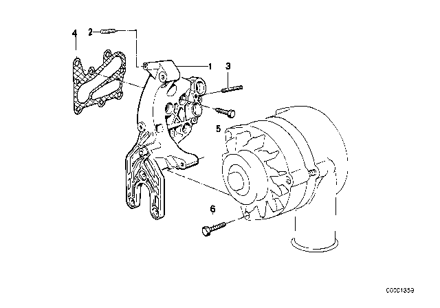 1998 BMW 750iL Alternator Mounting Diagram