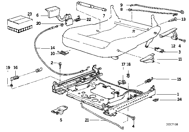 1993 BMW 750iL Front Seat Rail Diagram 2