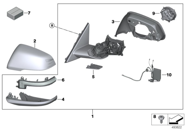 2020 BMW Z4 Outside Mirror Diagram 1