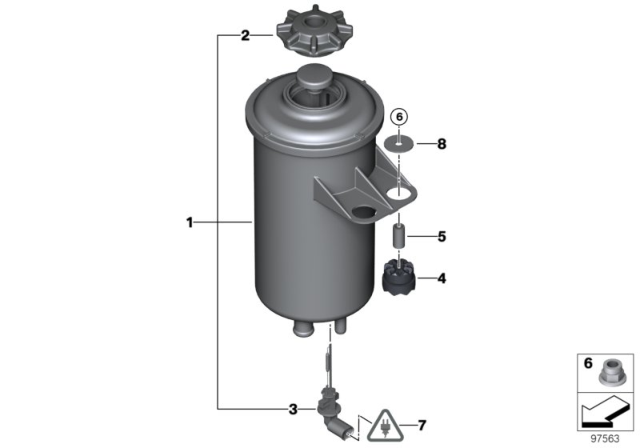 2012 BMW X5 Oil Reservoir / Single Parts / Adaptive Drive Diagram