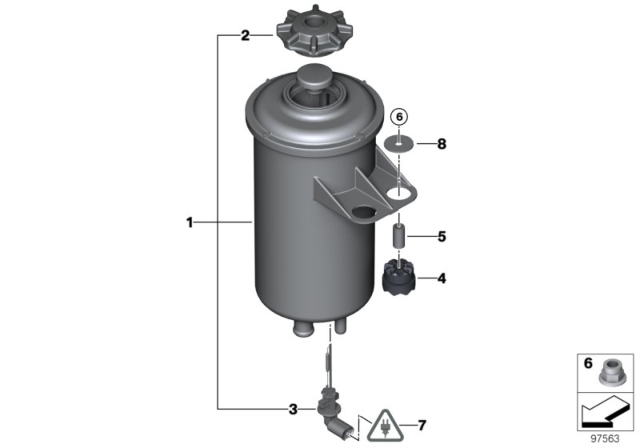 2009 BMW X5 Oil Reservoir / Single Parts / Adaptive Drive Diagram