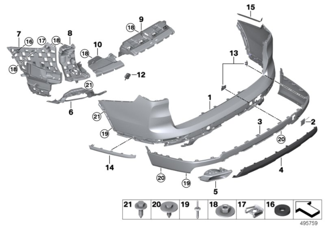 2020 BMW X7 Trim Panel, Rear Diagram