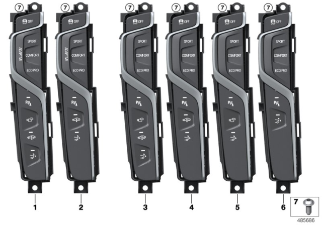 2019 BMW 640i xDrive Gran Turismo OPERATING UNIT, CENTER CONSO Diagram for 61316993965