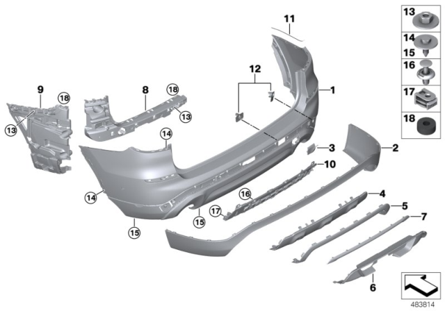 2019 BMW X3 Guide For Bumper, Side, Right Diagram for 51127400666