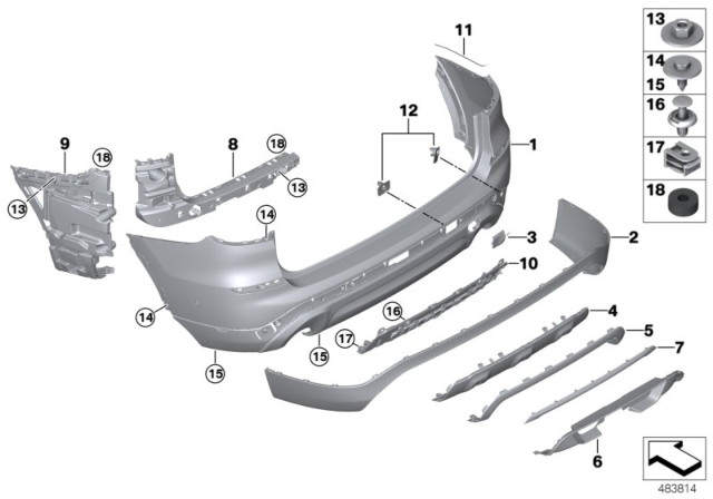 2019 BMW X3 Guide For Bumper, Side, Left Diagram for 51127400665