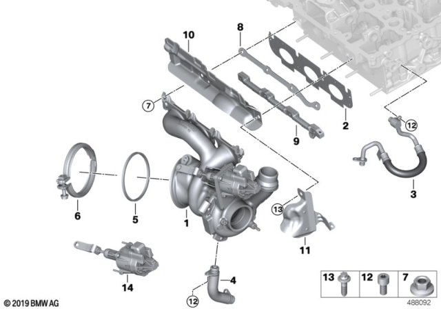 2020 BMW i8 Exhaust Manifold Seal Diagram for 11627625167