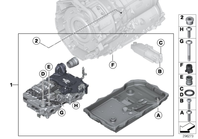 2014 BMW ActiveHybrid 7 Mechatronics (GA8P70H) Diagram