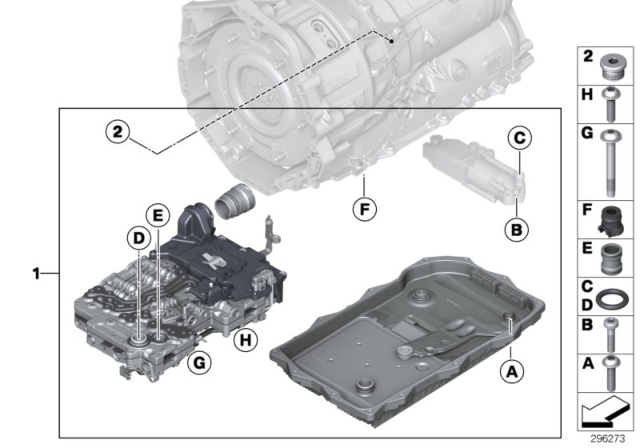 2012 BMW ActiveHybrid 5 Repair Kit, Mechatronics Diagram for 24348632171