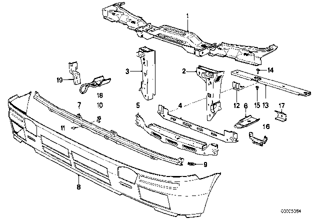 1986 BMW 325e Front Panel Diagram