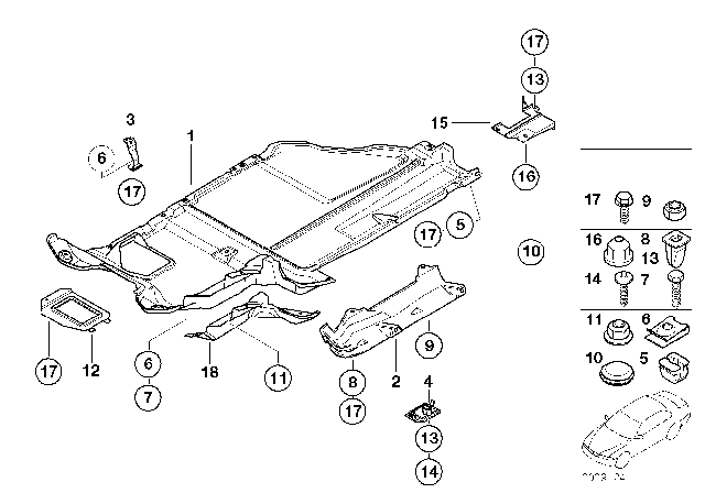 1999 BMW Z3 Covering Lower Diagram