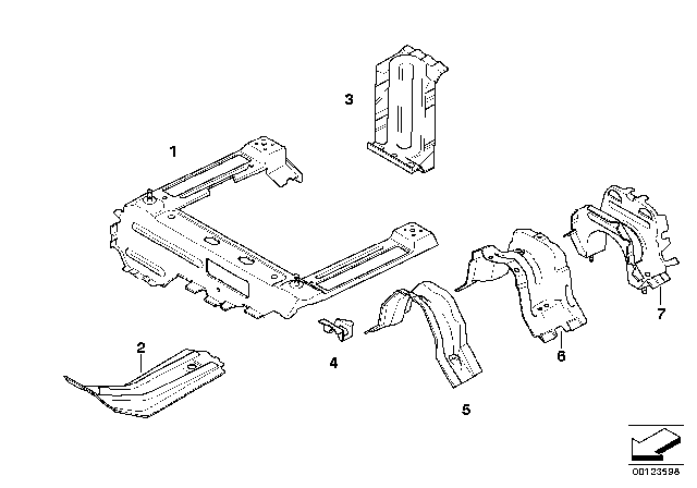 2005 BMW X3 Floor Parts Rear Interior Diagram