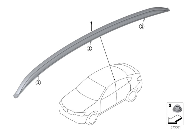 2018 BMW X4 Retrofit, Roof Rails Diagram