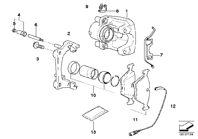 2012 BMW 128i Disc Brake Caliper Left Diagram for 34216768693