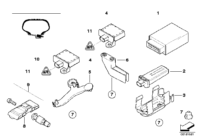 2009 BMW 650i Holder, Trigger Transm. Rdc, Rear Diagram for 36206772188