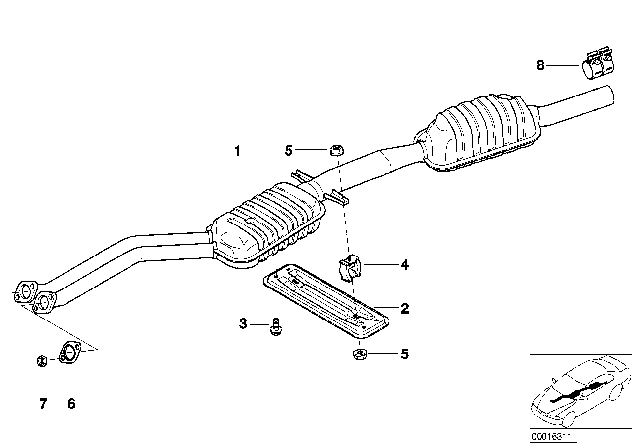 2000 BMW 328Ci Front Silencer Diagram