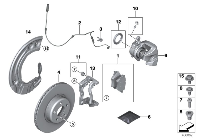 2018 BMW X3 REPAIR SET BRAKE CALIPER Diagram for 34116872802