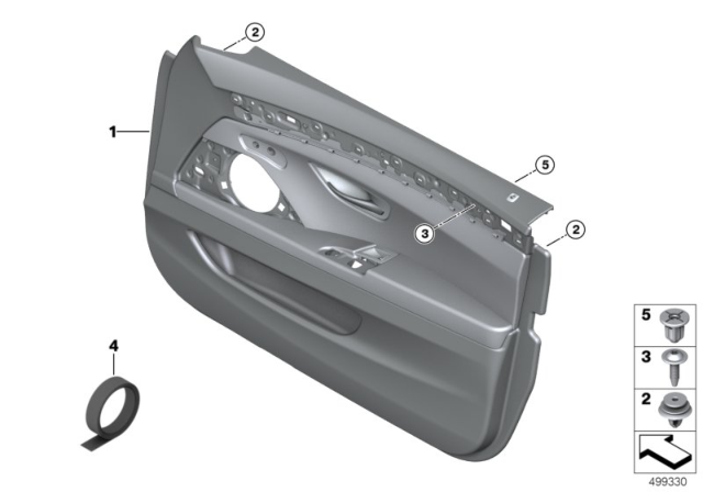 DOOR TRIM PANEL, FRONT LEFT Diagram for 51417441351