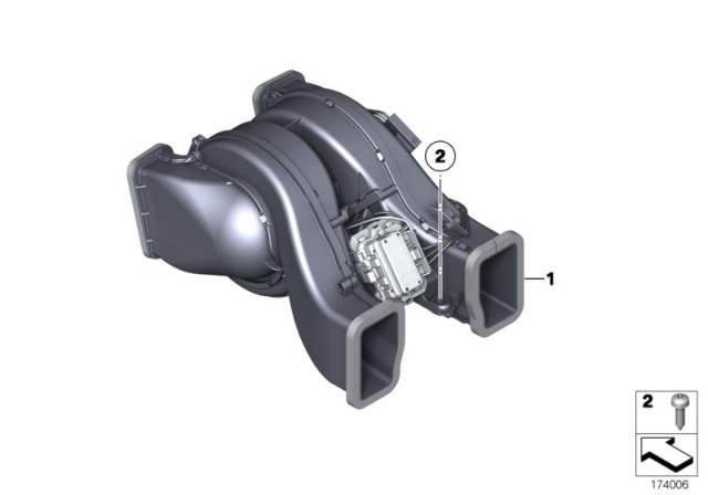 2011 BMW 750Li Rear Blower Diagram for 64119138176