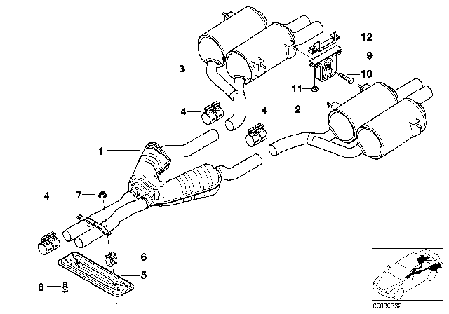 2003 BMW M5 Rear Muffler Right Diagram for 18107832985