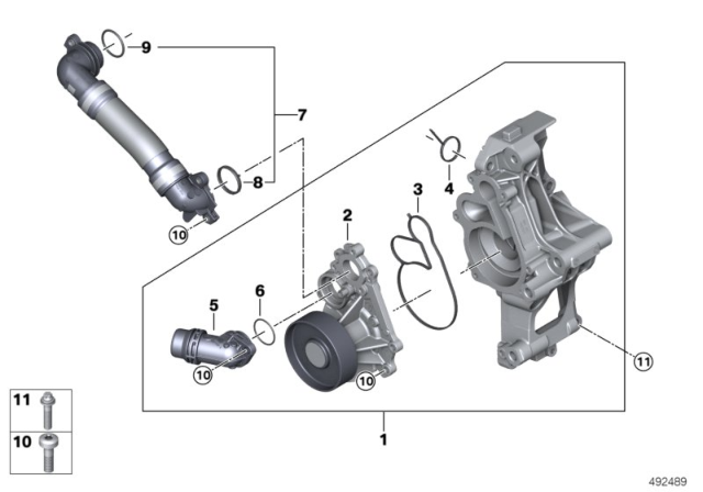 2020 BMW X5 Cooling System - Coolant Pump Diagram