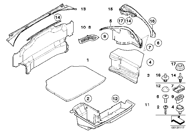 2000 BMW Z8 Floor Carpet, Luggage Compartment Diagram for 51478234362