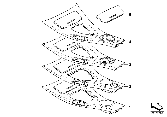 COVER CENTRE CONSOLE, FRONT Diagram for 51167903976