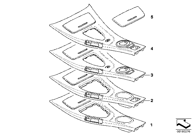 2012 BMW M3 Cover Centre Console, Front Diagram for 51167903974