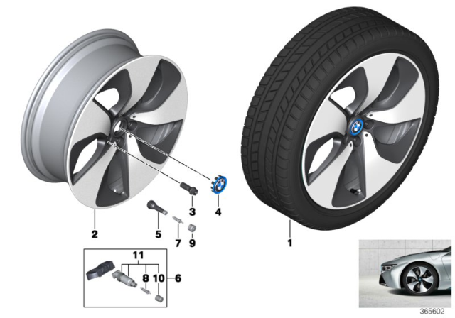 2015 BMW i8 BMW i LA wheel, Turbine Styling Diagram 1