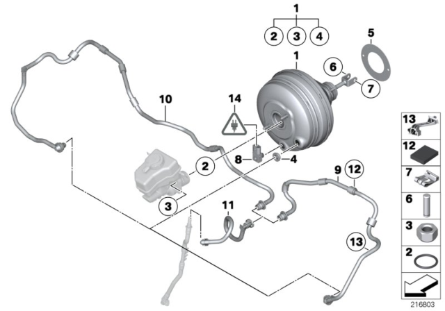 2014 BMW 535d Vacuum Pipe Diagram for 11668513632