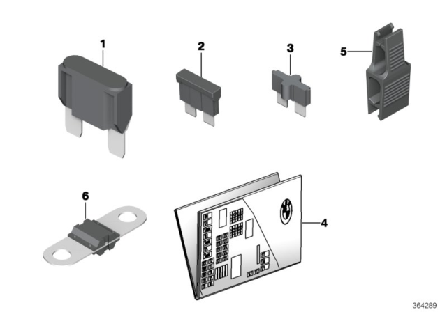 2014 BMW X5 Single Components For Fuse Housing Diagram