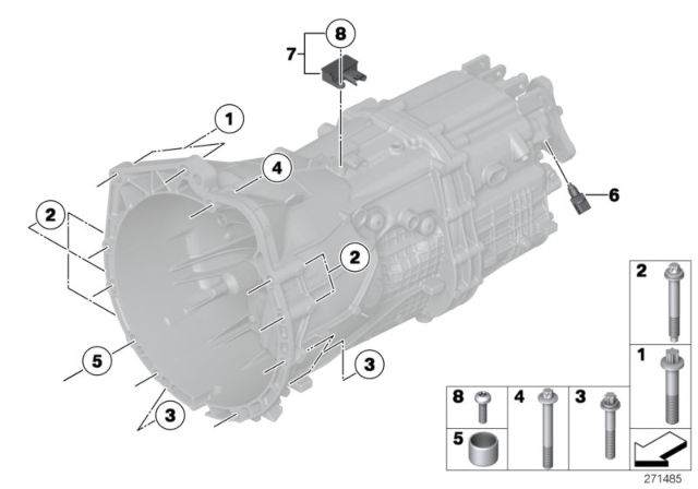 2016 BMW 535i Transmission Mounting Diagram