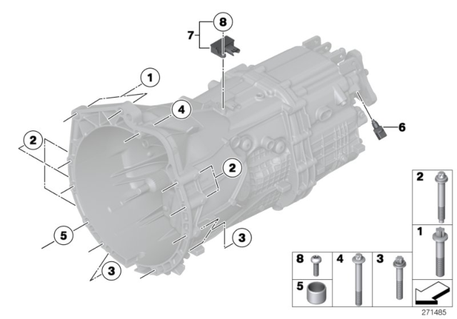 2014 BMW 535i Transmission Mounting Diagram