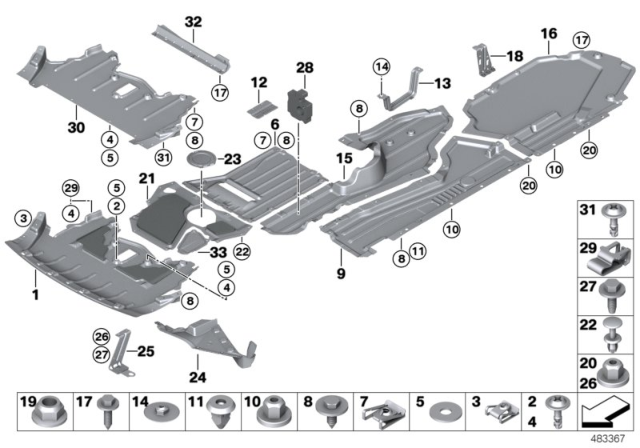 2010 BMW X6 Underfloor Coating Diagram