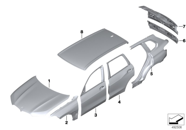 2019 BMW X7 Outer Panel Diagram